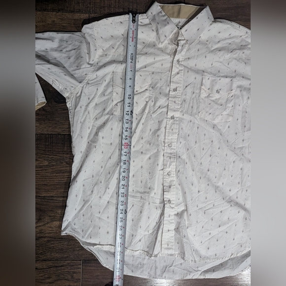 Ely Cattleman White Aztec Pearl Snap Shirt Mens 2XL Cowboy Western Long Sleeve - Picture 15 of 15
